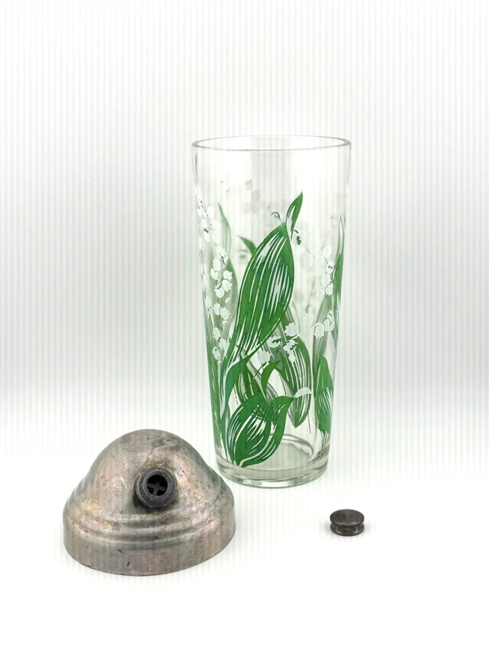 Vintage Hazel Atlas Lily Of The Valley Cocktail Shaker